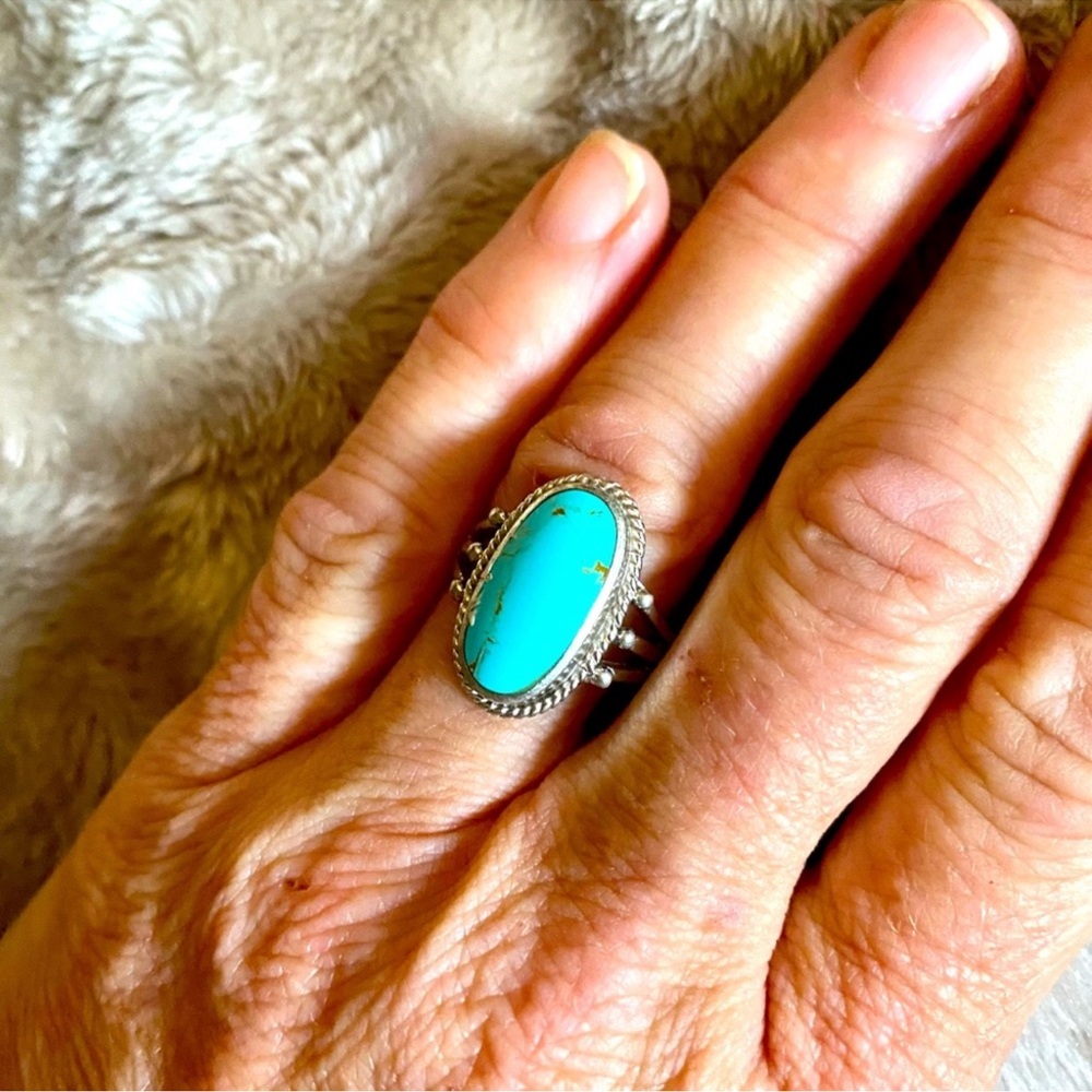 Vintage 1960’s Sterling silver & Faux Turquoise Ring